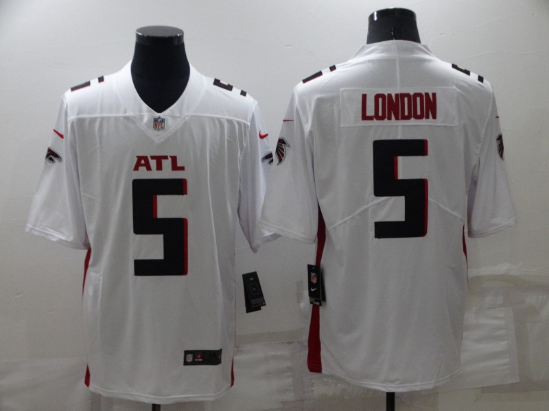 Men's Atlanta Falcons Drake London #5 White Jersey